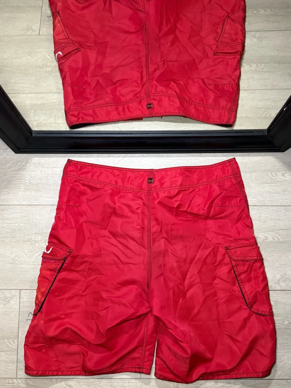 Vintage 1990s Embroidered Quicksilver SpellOut Board Swim Shorts